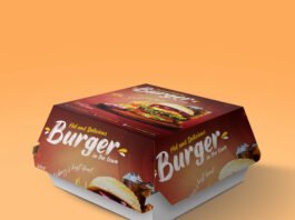 Free Hamburger Box Mockup PSD Template