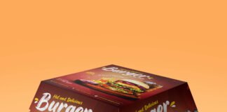 Free Hamburger Box Mockup PSD Template