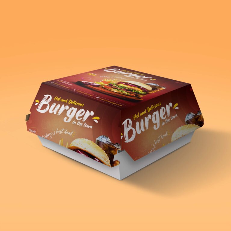 Free Hamburger Box Mockup PSD Template
