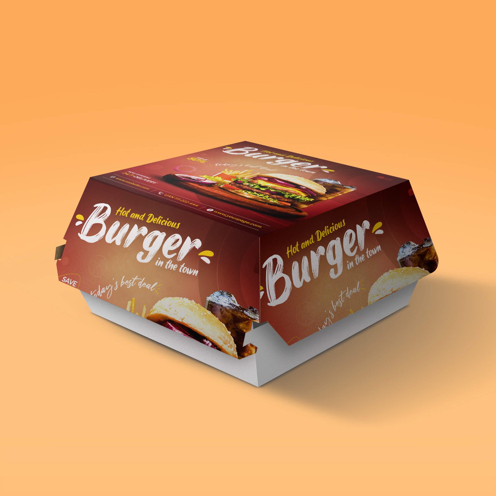 Download Free Hamburger Box Mockup Psd Template Mockup Den