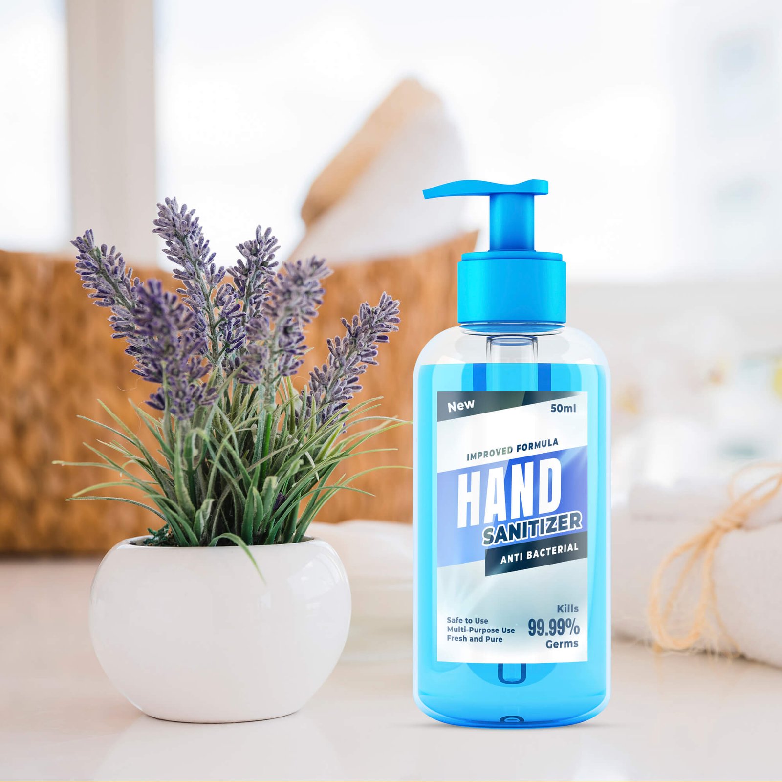 Download Free Hand Sanitizer Bottle Mockup PSD Template - Mockup Den