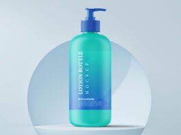 Free Lotion Bottle Mockup PSD Template