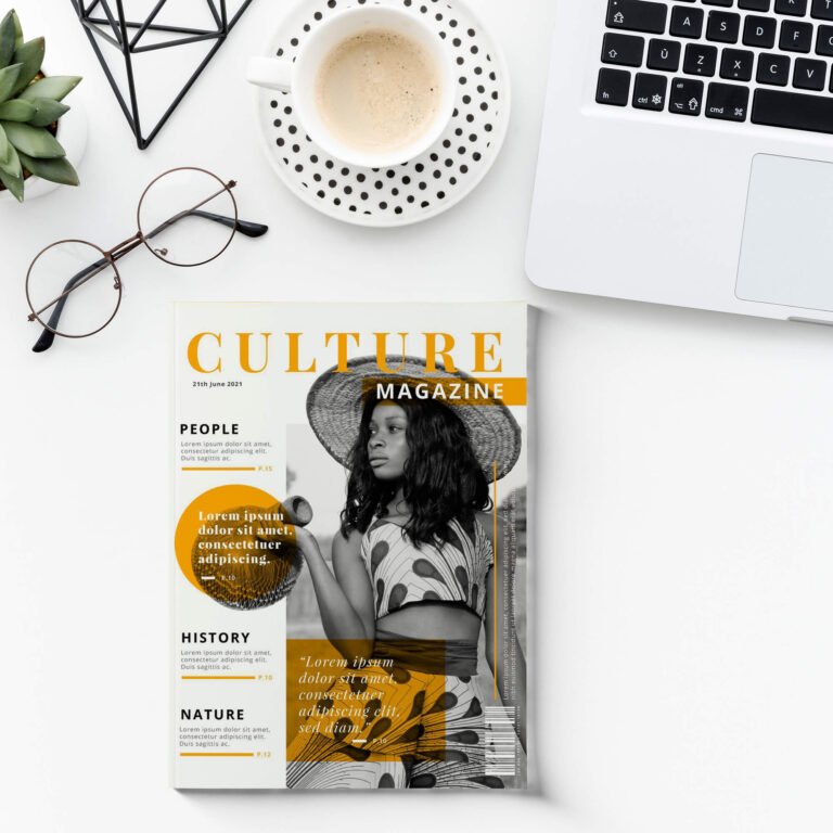 Free Magazine Cover Mockup PSD Template (1)