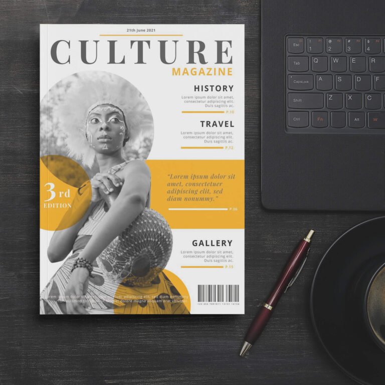Free Magazine Cover Mockup PSD Template