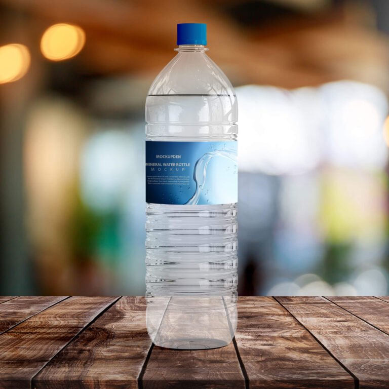 Free Mineral Water Bottle Mockup PSD Template