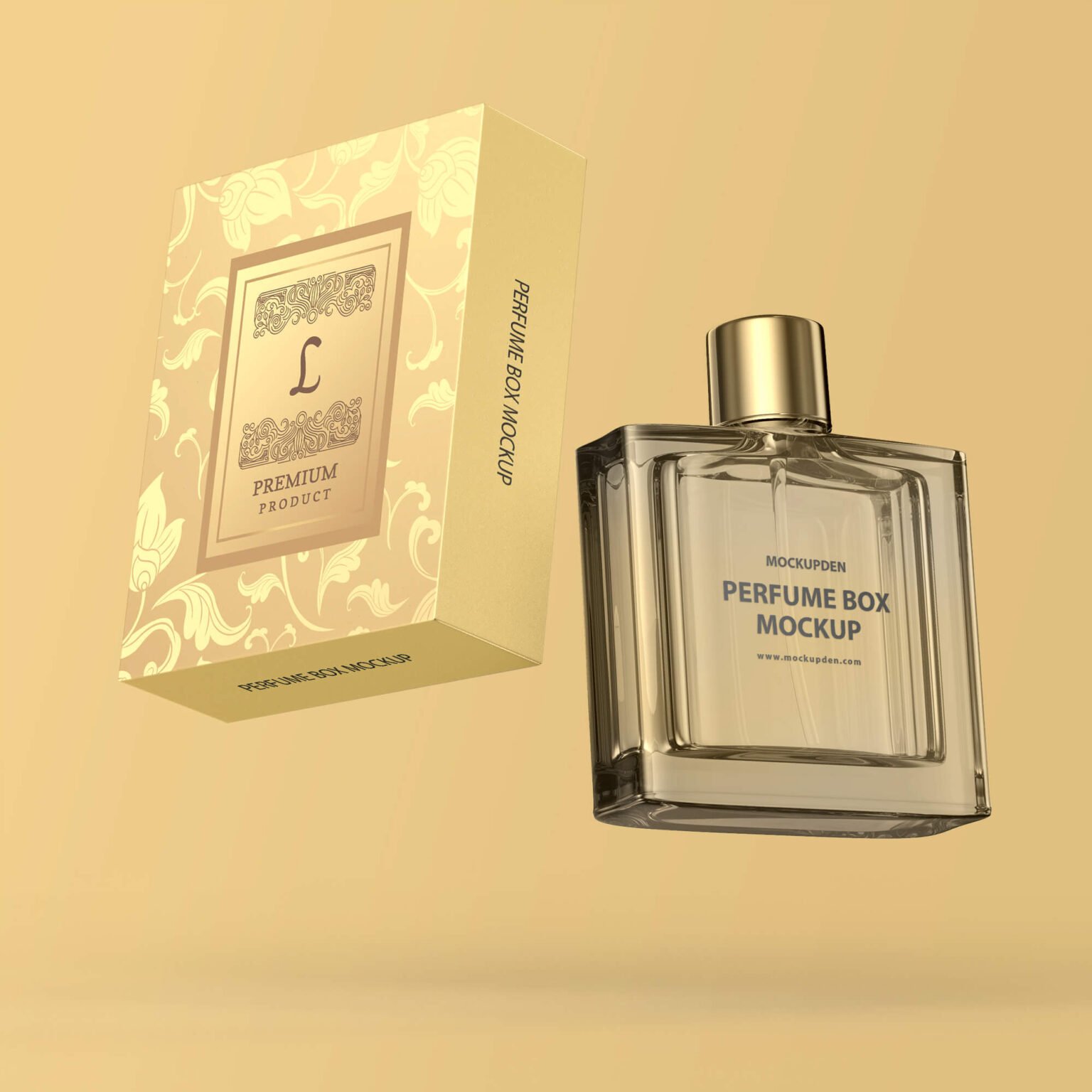 Free Perfume Box Mockup PSD Template - Mockup