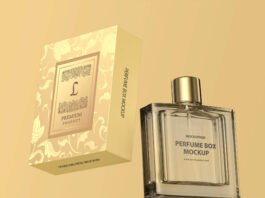 Free Perfume Box Mockup PSD Template