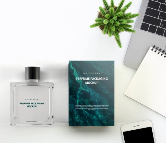 Free Perfume Packaging Mockup PSD Template