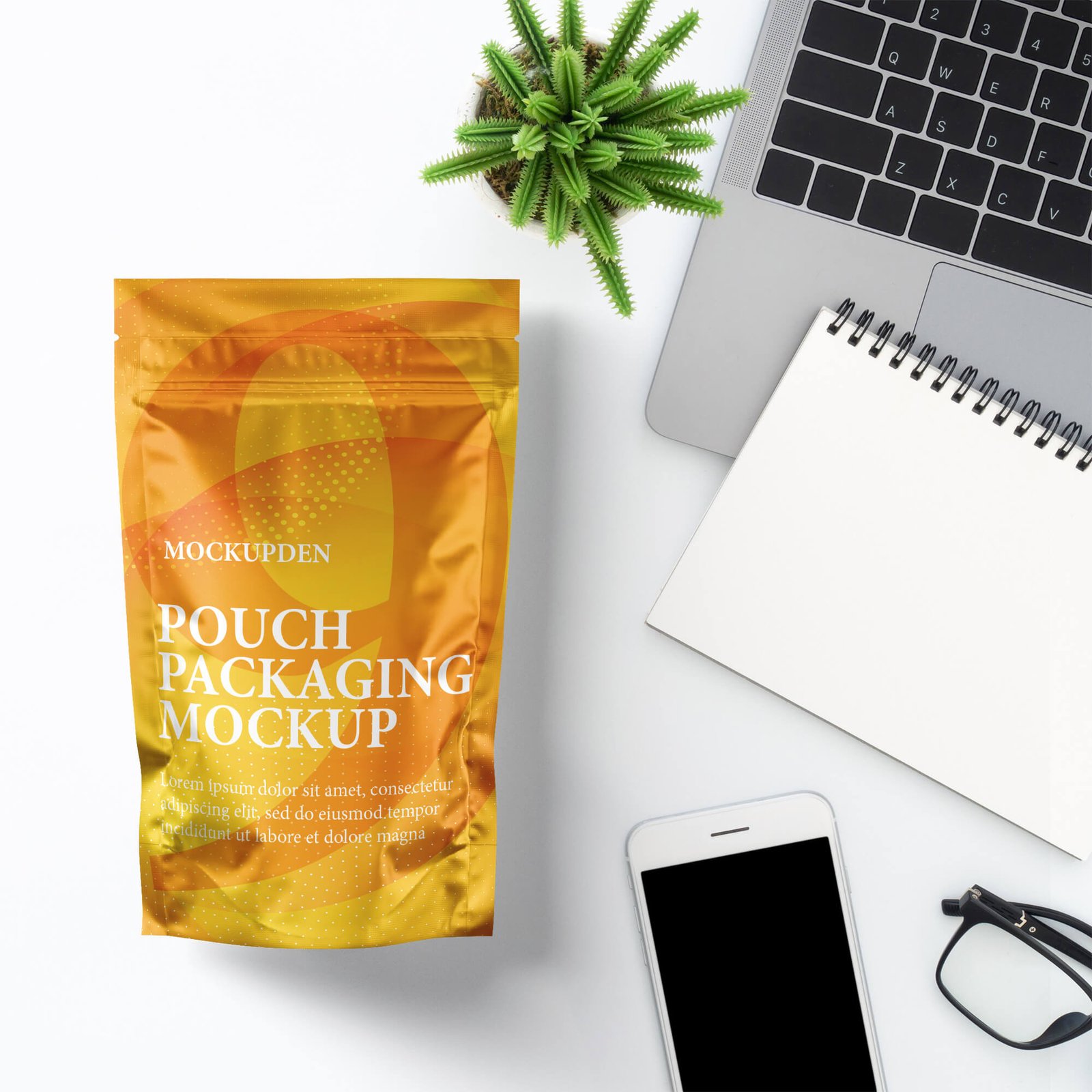 Free Pouch Packaging Mockup PSD Template