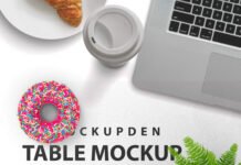 Free Table Mockup PSD Template
