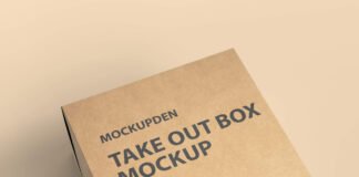 Free Take Out Box Mockup PSD Template