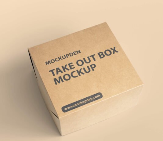 Free Take Out Box Mockup PSD Template