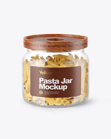 Glass Jar with Pasta Mockup
