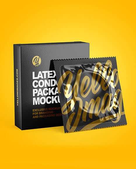 Glossy Condom Packaging Mockup