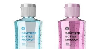 Glossy Hand Sanitizer Bottle Mockup