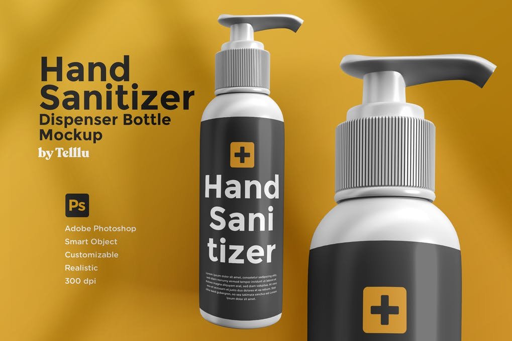 Hand Sanitizer Dispenser Bottle Mockup
