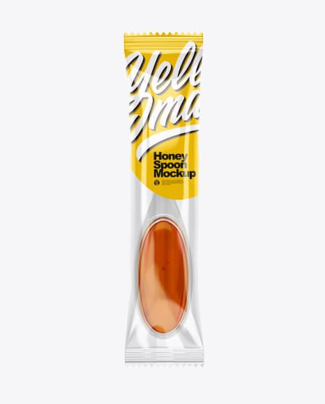 Honey Spoon in Sachet Mockup