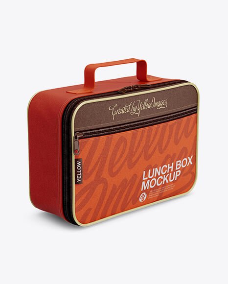 Lunch Box Mockup - Half Side View