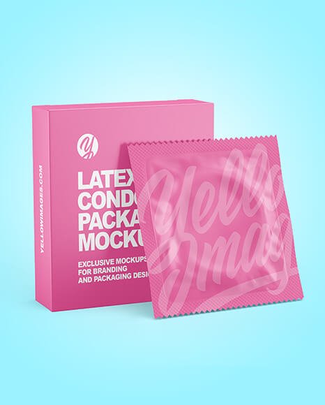 Matte Condom Packaging Mockup