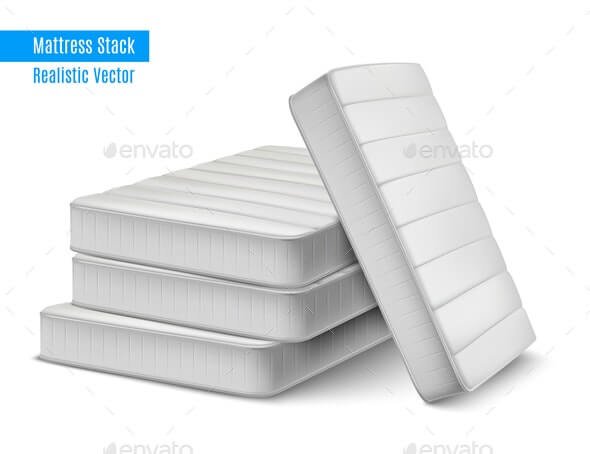 Mattress Stack Realistic Composition