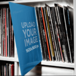 Mockup of an Album Cover Just Out of a Shelf