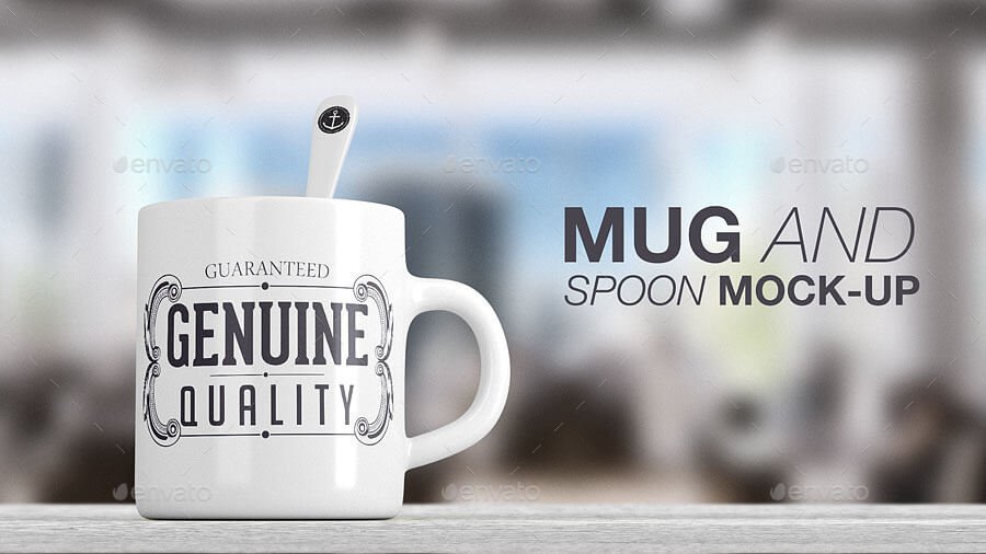 Mug and Spoon Mock-up