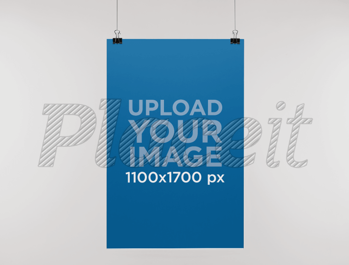 Paper Poster Mockup Hanging From a Wall