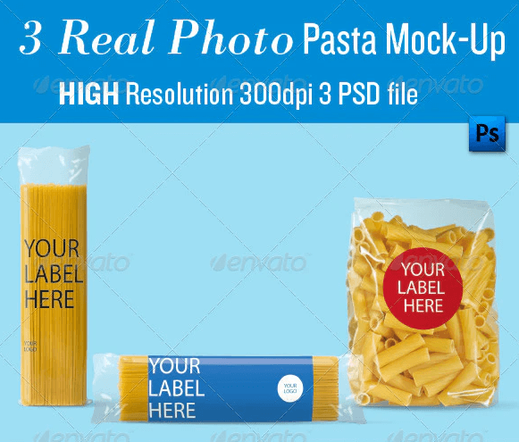 Pasta Mock-Up, Real Photo