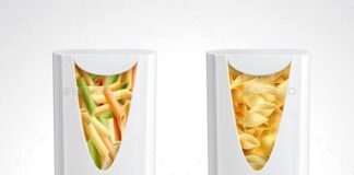 Pasta Package Realistic Icon Set