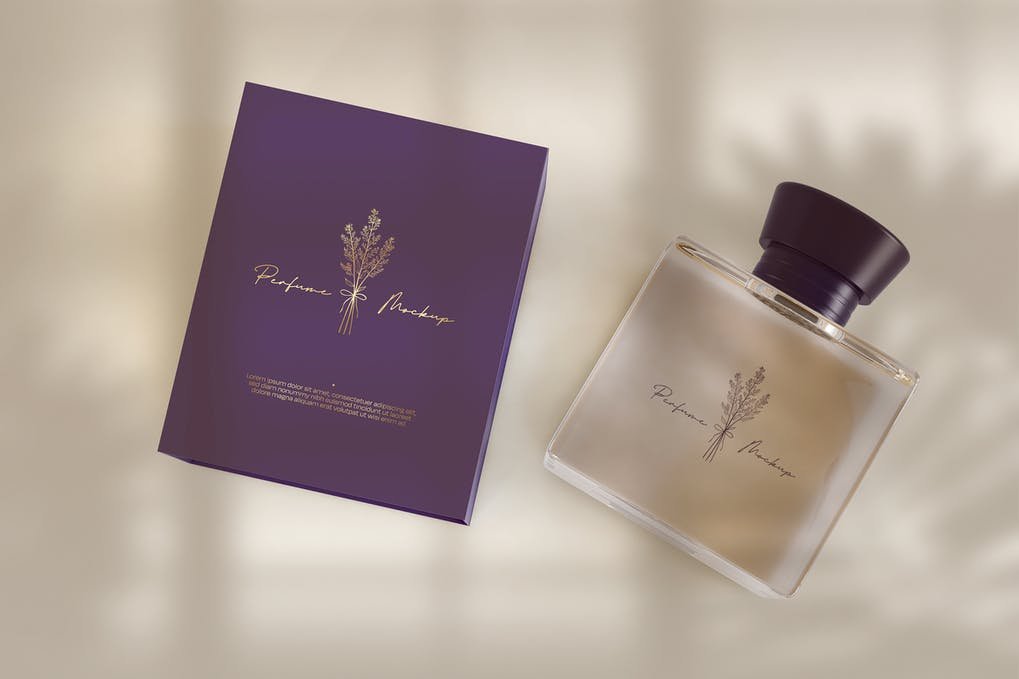 Perfume with Packaging Mockup
