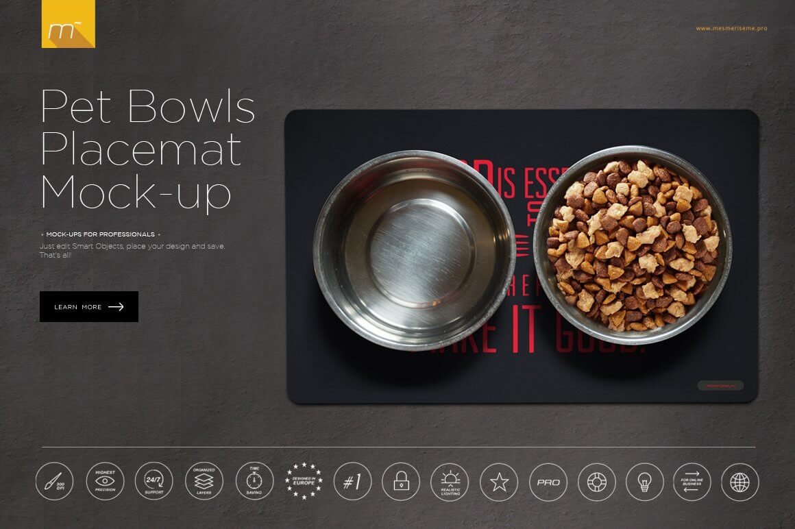 Pet Bowls Placemat Mock-up