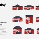 Pop Up Tent Pack Many Sizes Mockup