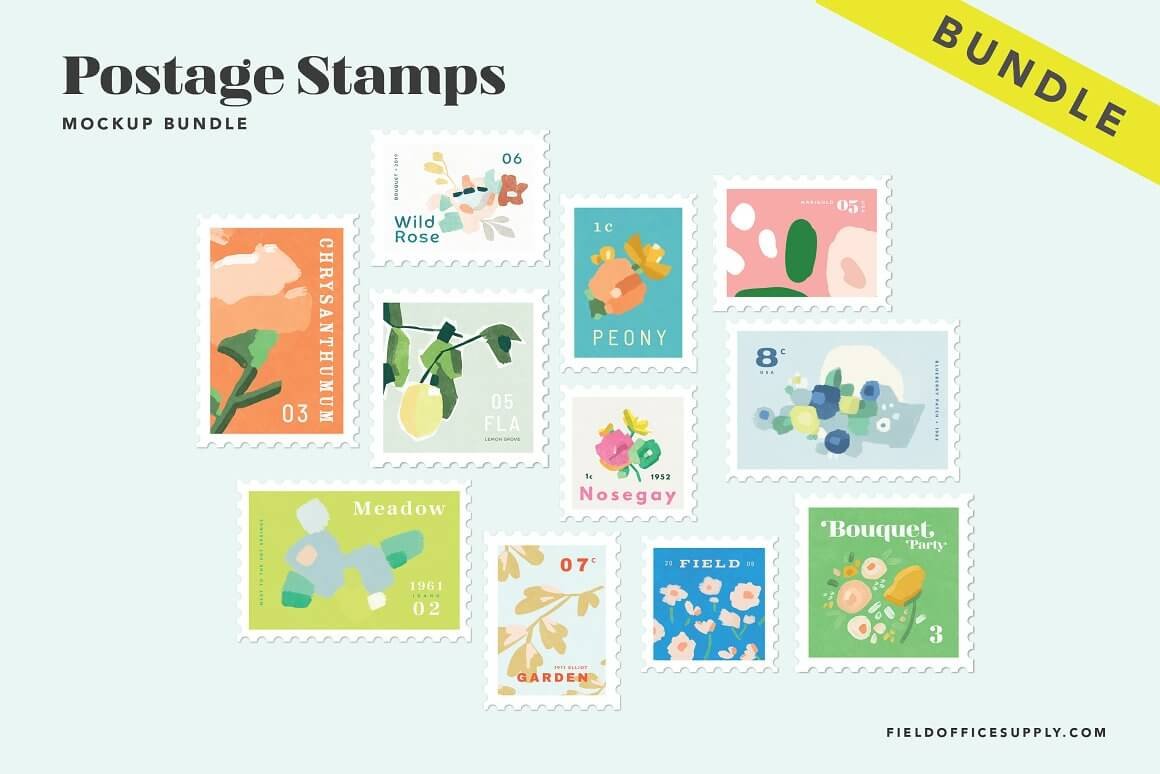 Postage Stamp Mockup Bundle