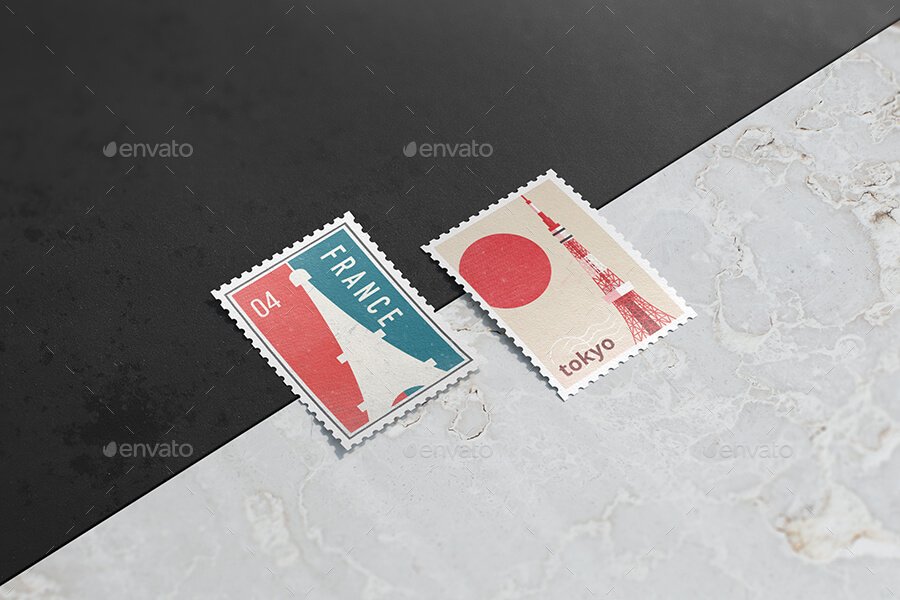 Postage Stamps Mock Up