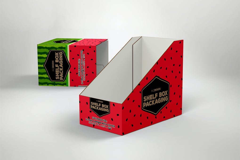 Retail Shelf Box 20 Packaging Mockup