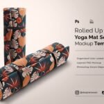 Rolled Up Yoga Mat Set Mockup