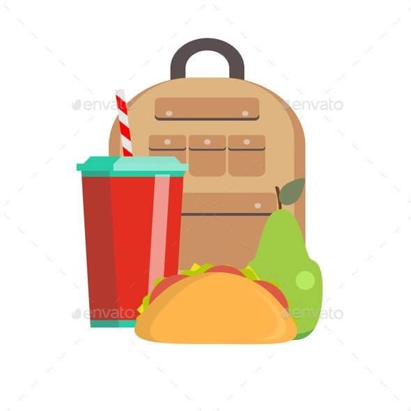 School Lunch Box. Children's Lunch Bag with