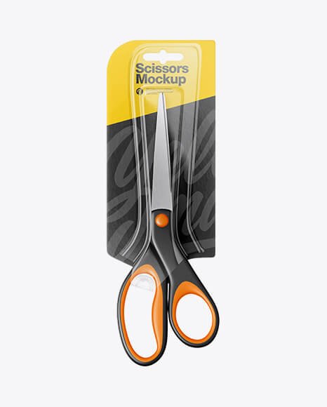 Scissors Blister Pack Mockup - Front View