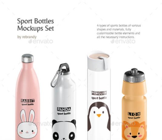 Sport Bottles Mockups Set