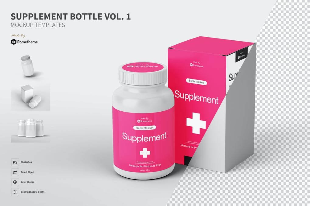 Supplement Bottle Mockup vol.1 FH