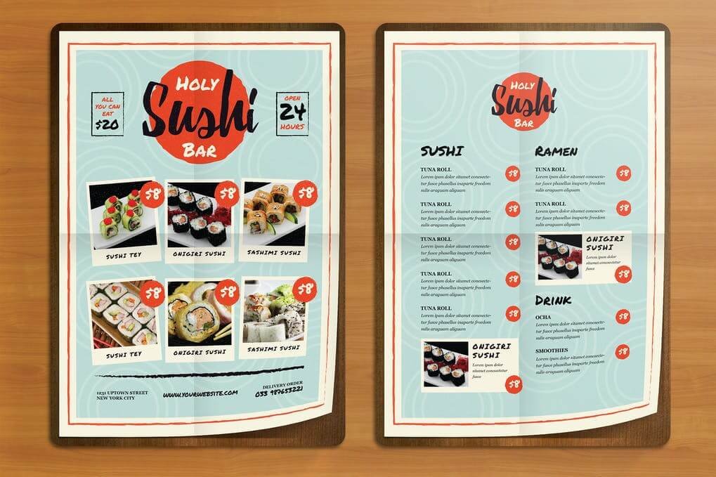 Sushi Bar Flyer Menus