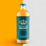 Vintage-Style Soda Bottle Colored Mockup