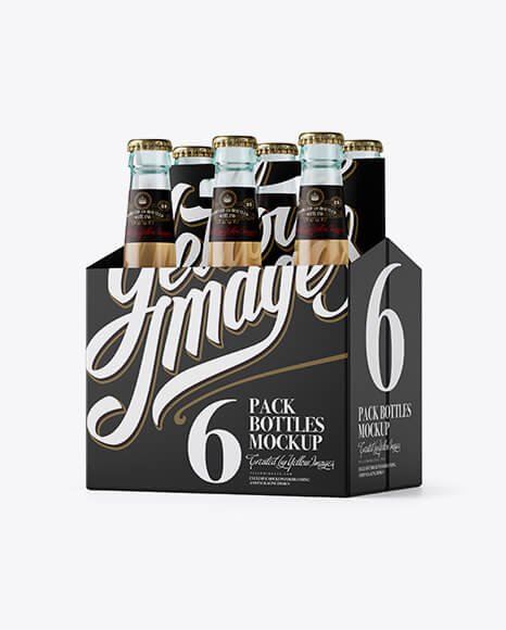 White Paper 6 Pack Beer Bottle Carrier Mockup