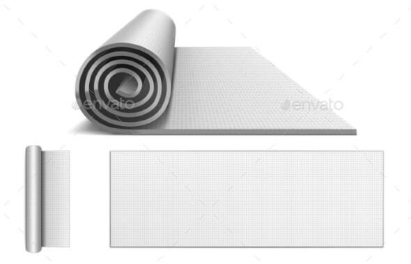 Yoga Mat, Blank Rolled Up Carpet for Pilates