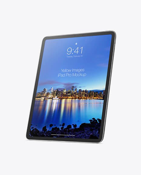 iPad Pro Vertical Mockup - Half Side View