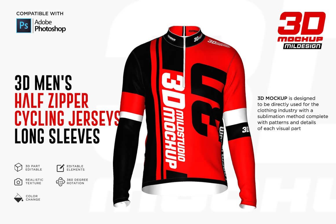 3D Men's Halfzipper Cycling Jersey