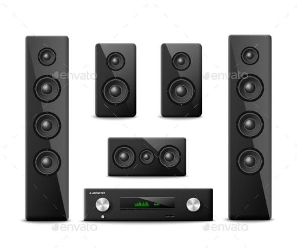 Audio Sound System for Home Cinema a Vector