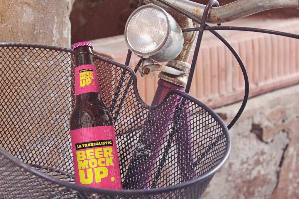 Bike Basket Beer Mockup