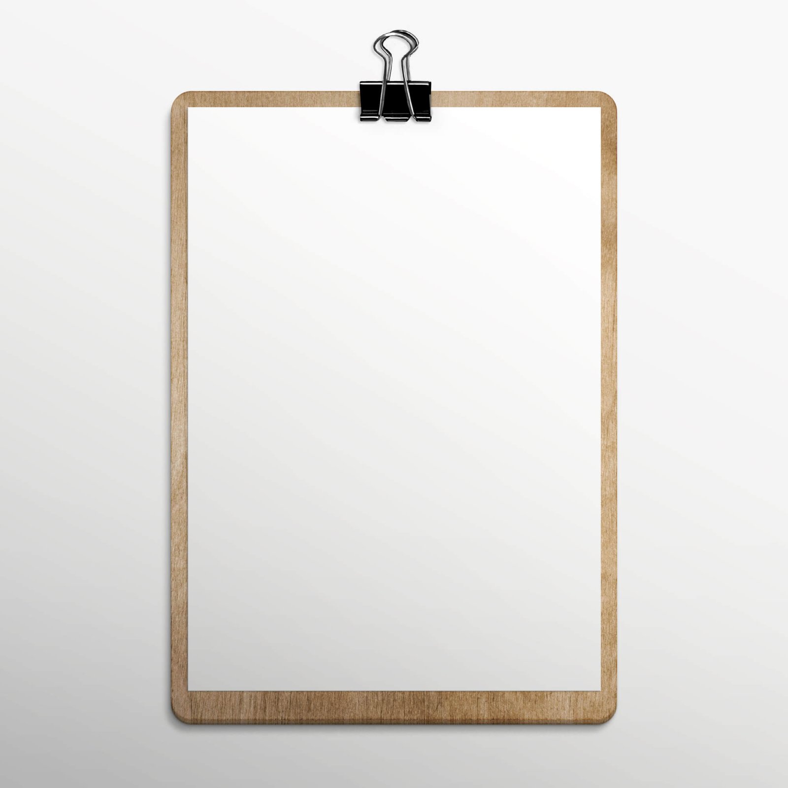 Blank Free Clipboard Menu Mockup PSD Template