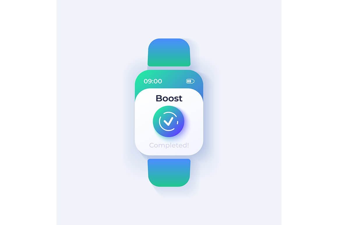 Boost completed smartwatch interface